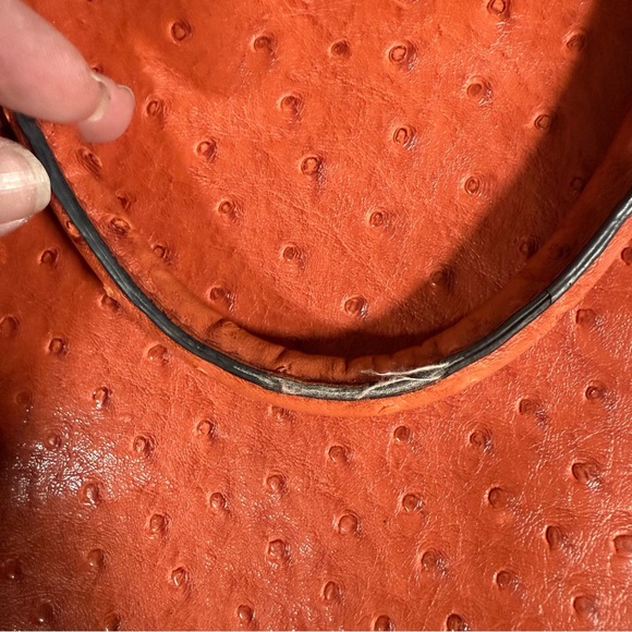 Bueno Orange Laptop Bag Faux Ostrich - Picture 8 of 12